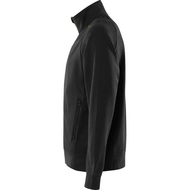 Fristads UV-Protective Sweatshirt Jacket - 7552 GSM Black/Hi-Vis Yellow Back2#colour_black-hi-vis-yellow