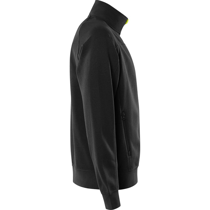 Fristads UV-Protective Sweatshirt Jacket - 7552 GSM Black/Hi-Vis Yellow Back3#colour_black-hi-vis-yellow