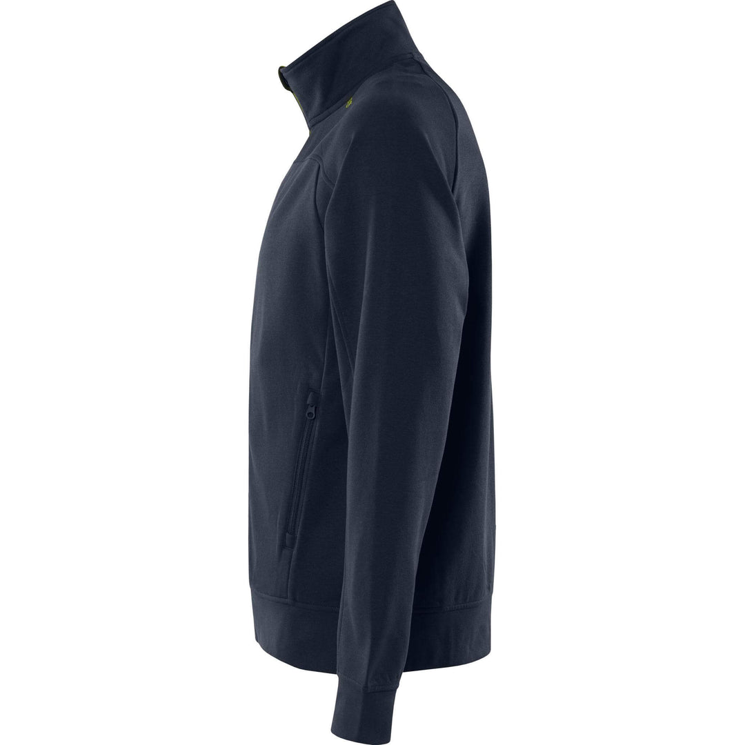 Fristads UV-Protective Sweatshirt Jacket - 7552 GSM Dark Navy/Hi-Vis Yellow Back2#colour_dark-navy-hi-vis-yellow
