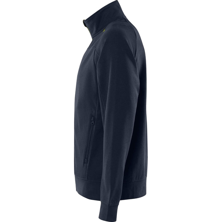Fristads UV-Protective Sweatshirt Jacket - 7552 GSM Dark Navy/Hi-Vis Yellow Back2#colour_dark-navy-hi-vis-yellow