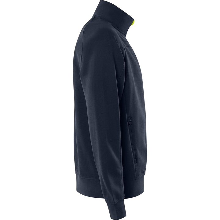 Fristads UV-Protective Sweatshirt Jacket - 7552 GSM Dark Navy/Hi-Vis Yellow Back3#colour_dark-navy-hi-vis-yellow