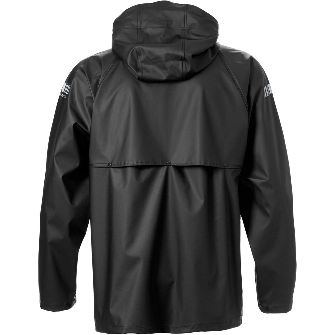 Fristads Waterproof Breathable Hooded Rain Jacket and Trousers Set - 4099 LRS Black Back2#colour_black