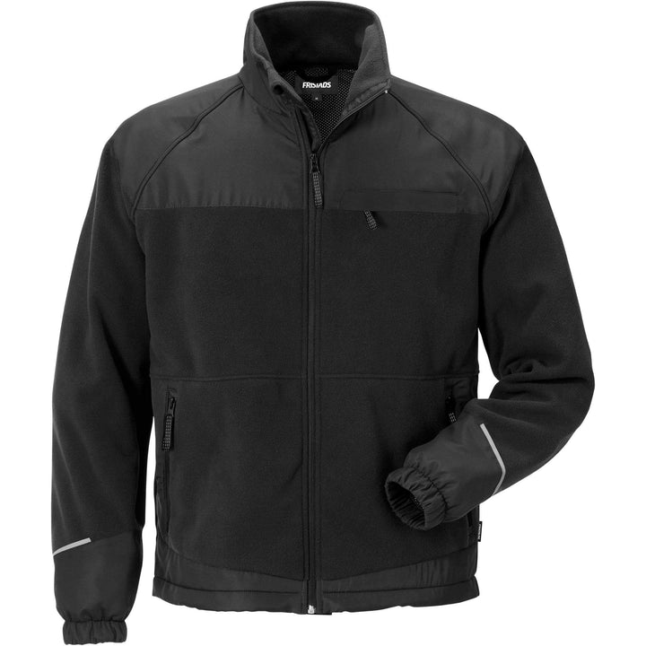 Fristads Windproof Fleece Jacket - 4411 FLE Black Front1#colour_black