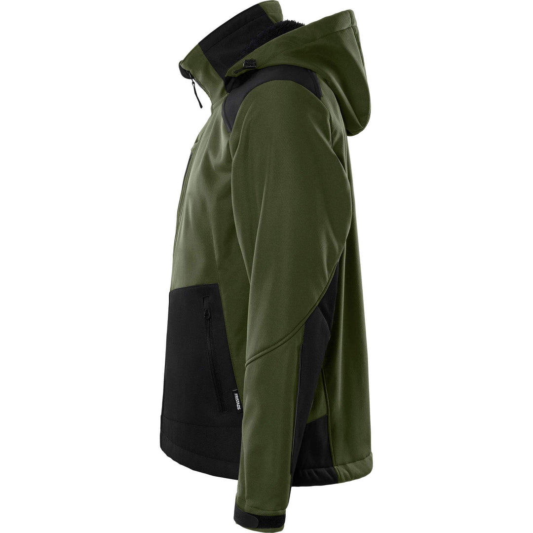 Fristads Windproof Softshell Winter Jacket - 4060 CFJ Army Green/Black Back2#colour_army-green-black