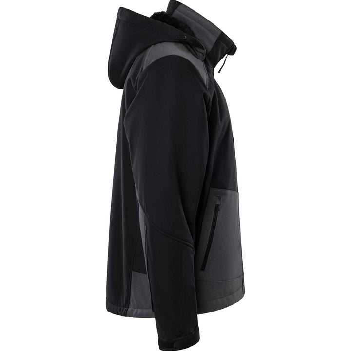 Fristads Windproof Softshell Winter Jacket - 4060 CFJ Black/Grey Back3#colour_black-grey