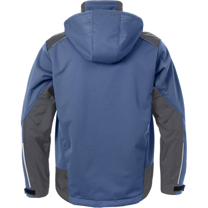 Fristads Windproof Softshell Winter Jacket - 4060 CFJ Blue/Grey Back1#colour_blue-grey