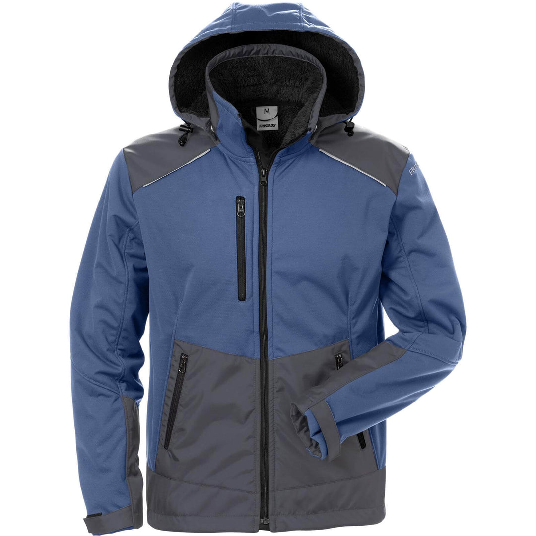 Fristads Windproof Softshell Winter Jacket - 4060 CFJ Blue/Grey Front1#colour_blue-grey