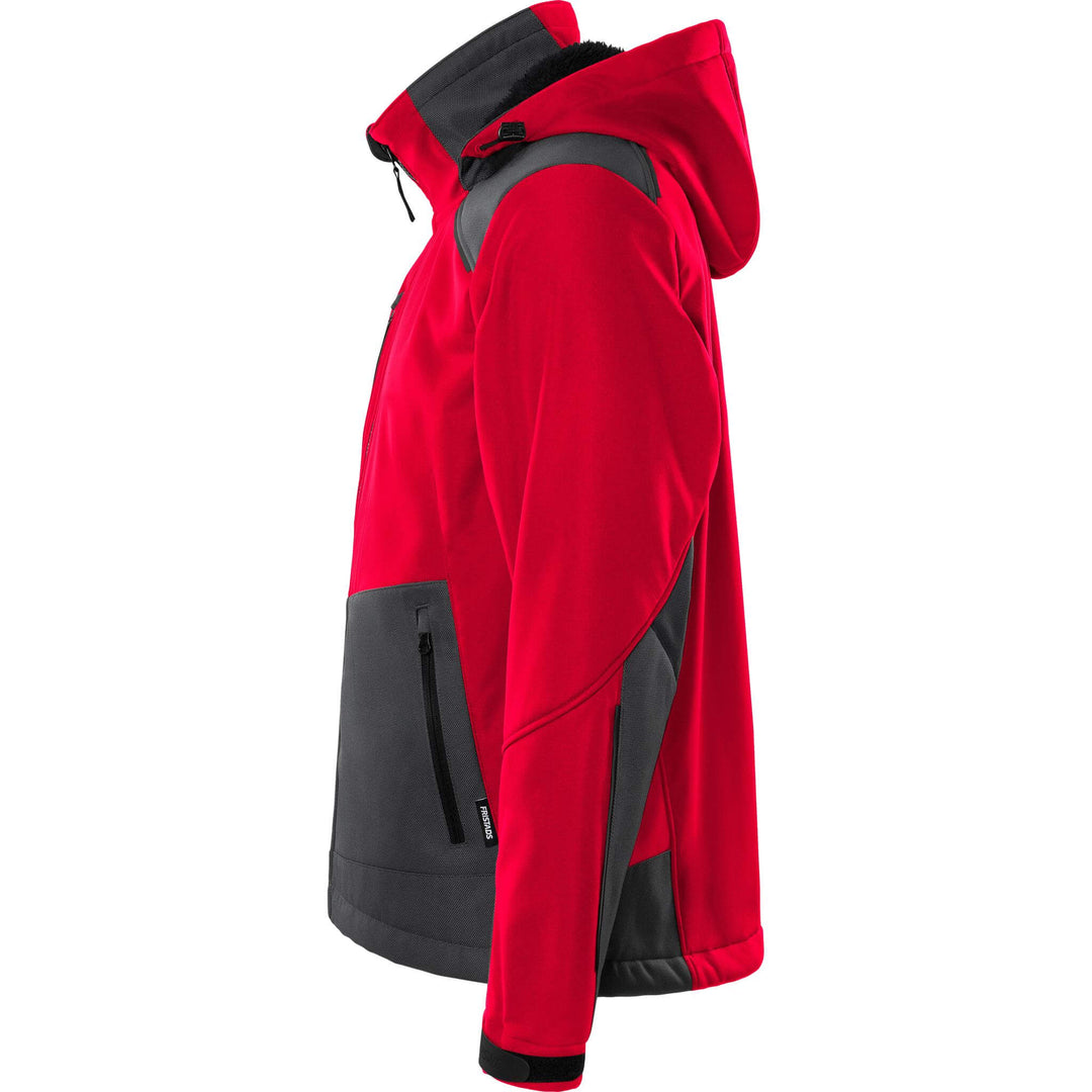 Fristads Windproof Softshell Winter Jacket - 4060 CFJ Red/Grey Back2#colour_red-grey
