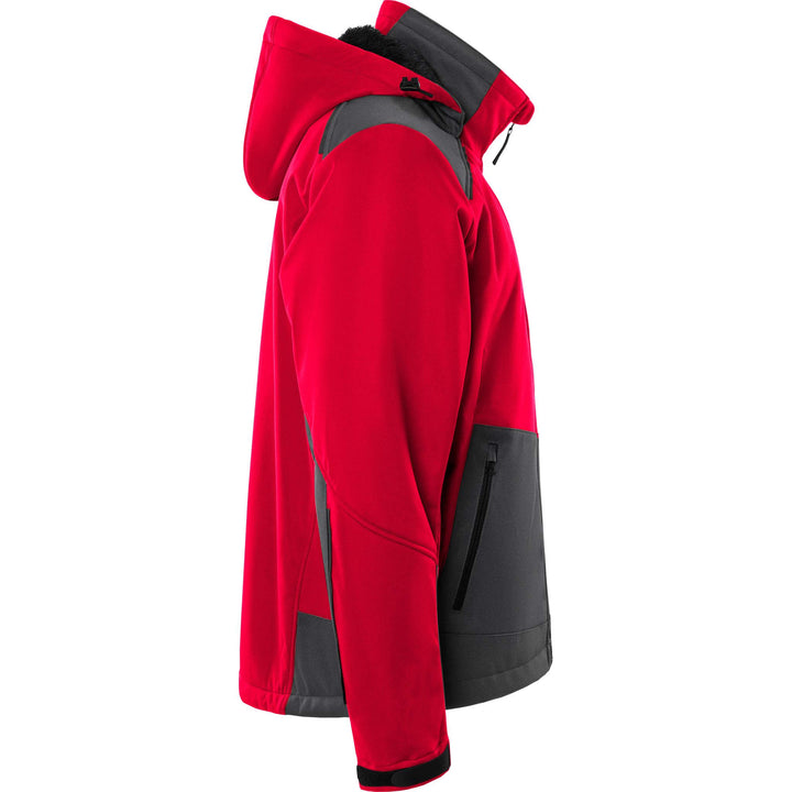 Fristads Windproof Softshell Winter Jacket - 4060 CFJ Red/Grey Back3#colour_red-grey