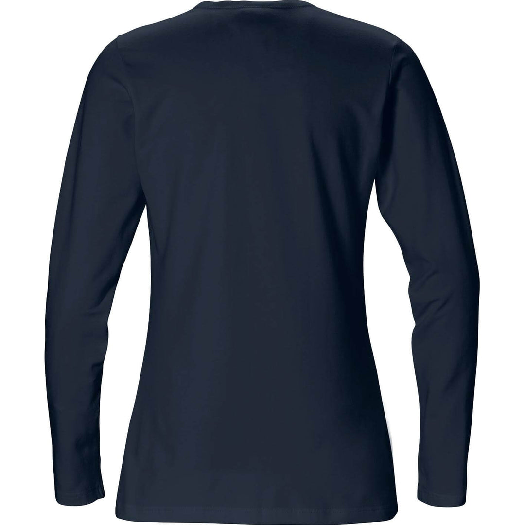 Fristads Womens Acode Long Sleeve Stretch T-Shirt - 1927 ELA Dark Navy Back1#colour_dark-navy