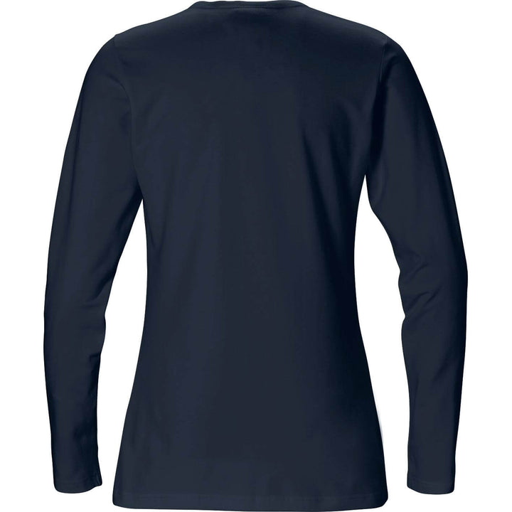 Fristads Womens Acode Long Sleeve Stretch T-Shirt - 1927 ELA Dark Navy Back1#colour_dark-navy
