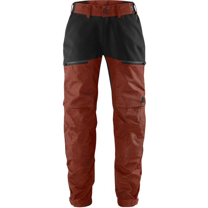 Fristads Womens Carbon Outdoor Semistretch Trousers Rust Red/Black Front1#colour_rust-red-black