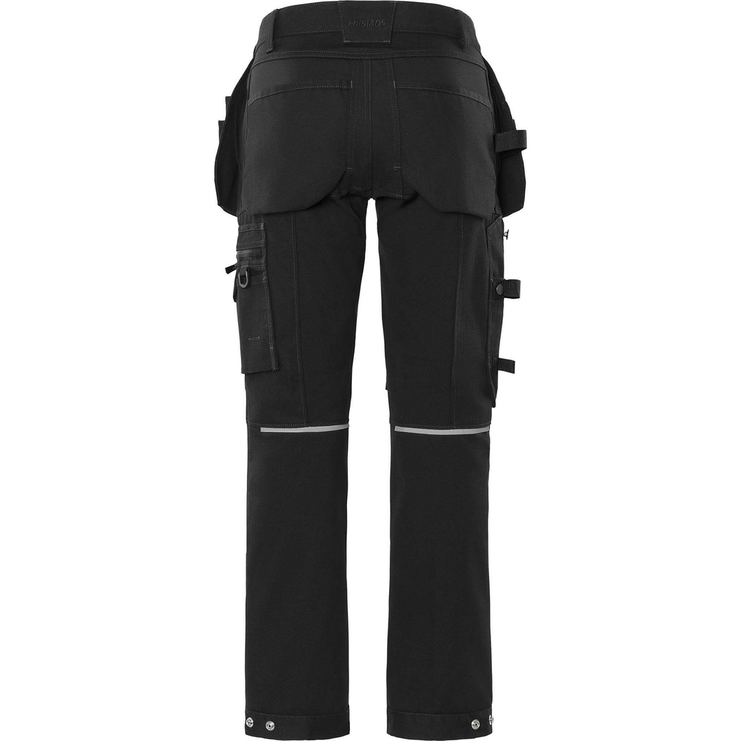 Fristads Womens Craftsman 4-Way-Stretch Holster Pocket Trousers - 2533 GCYD Black Back1#colour_black