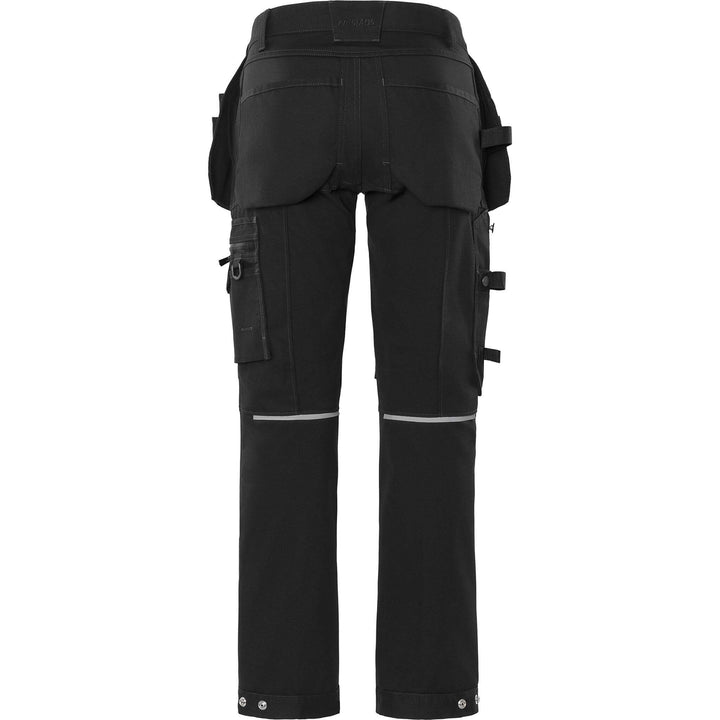 Fristads Womens Craftsman 4-Way-Stretch Holster Pocket Trousers - 2533 GCYD Black Back1#colour_black