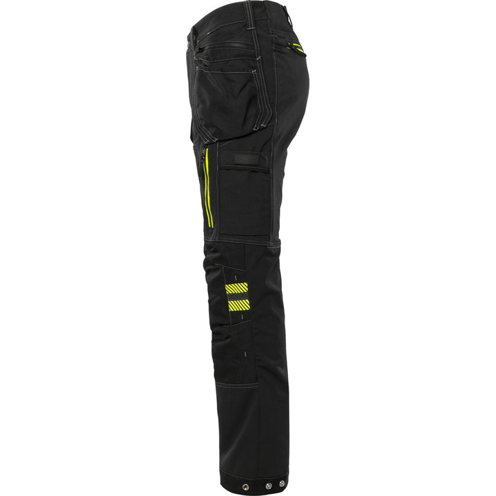 Fristads Womens Craftsman Cordura Holster Pocket Ripstop 4-Way-Stretch Panel Trousers - 2569 STP Black Back2#colour_black