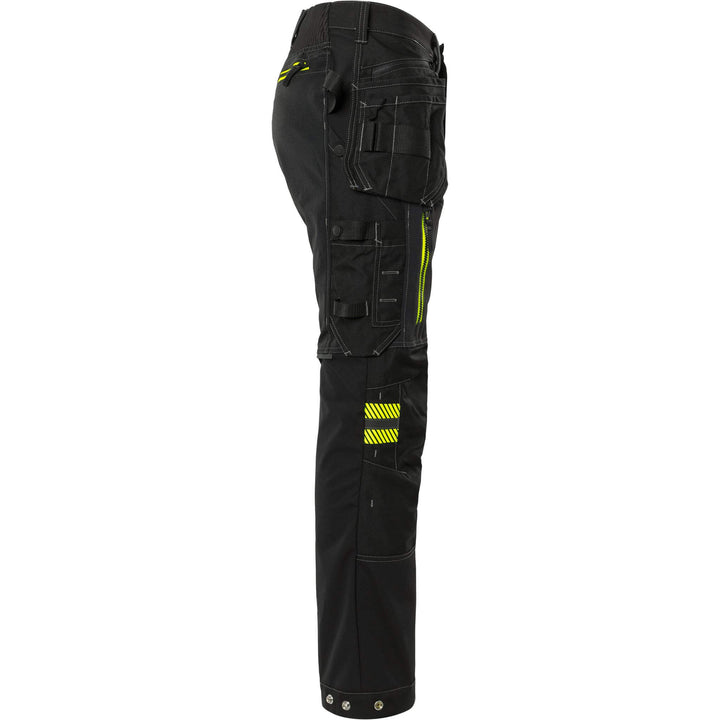 Fristads Womens Craftsman Cordura Holster Pocket Ripstop 4-Way-Stretch Panel Trousers - 2569 STP Black Back3#colour_black