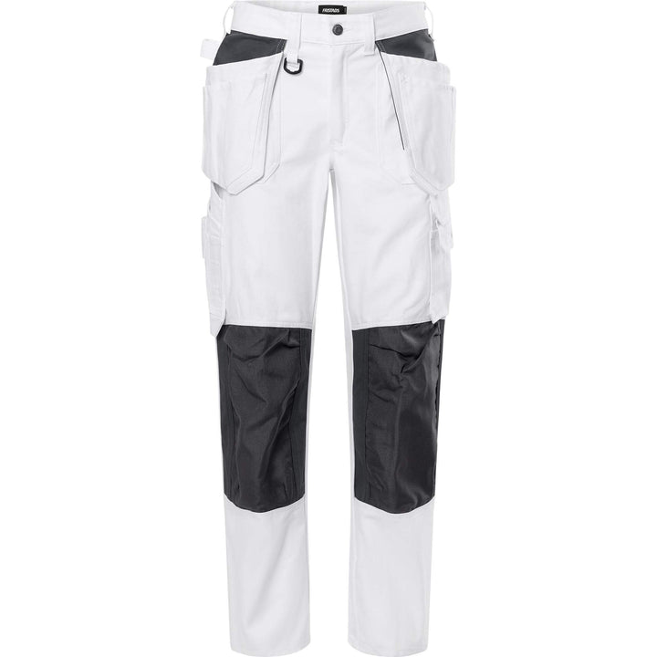 Fristads Womens Craftsman Cotton Holster Pocket Trousers - 259 BM White Front1#colour_white
