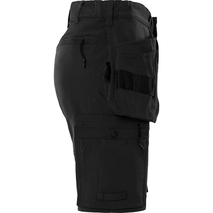 Fristads Womens Craftsman Lightweight 4-Way-Stretch Holster Pocket Shorts - 2601 GLWS Black Back3#colour_black
