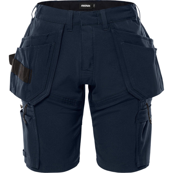 Fristads Womens Craftsman Lightweight 4-Way-Stretch Holster Pocket Shorts - 2601 GLWS Dark Navy Front1#colour_dark-navy