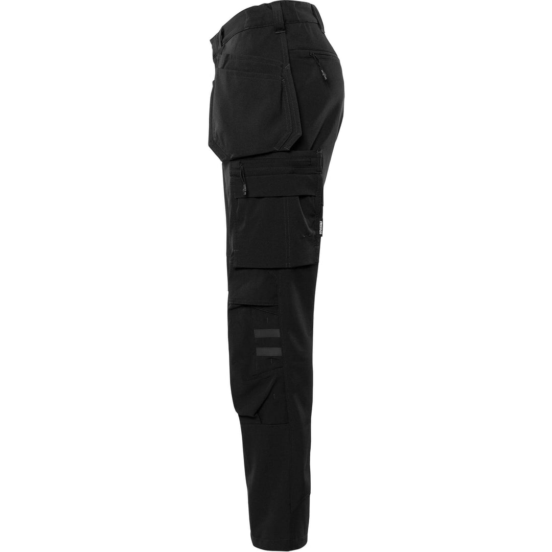 Fristads Womens Craftsman Lightweight Durable 4-Way-Stretch Holster Pocket Trousers - 2599 LWS Black Back2#colour_black