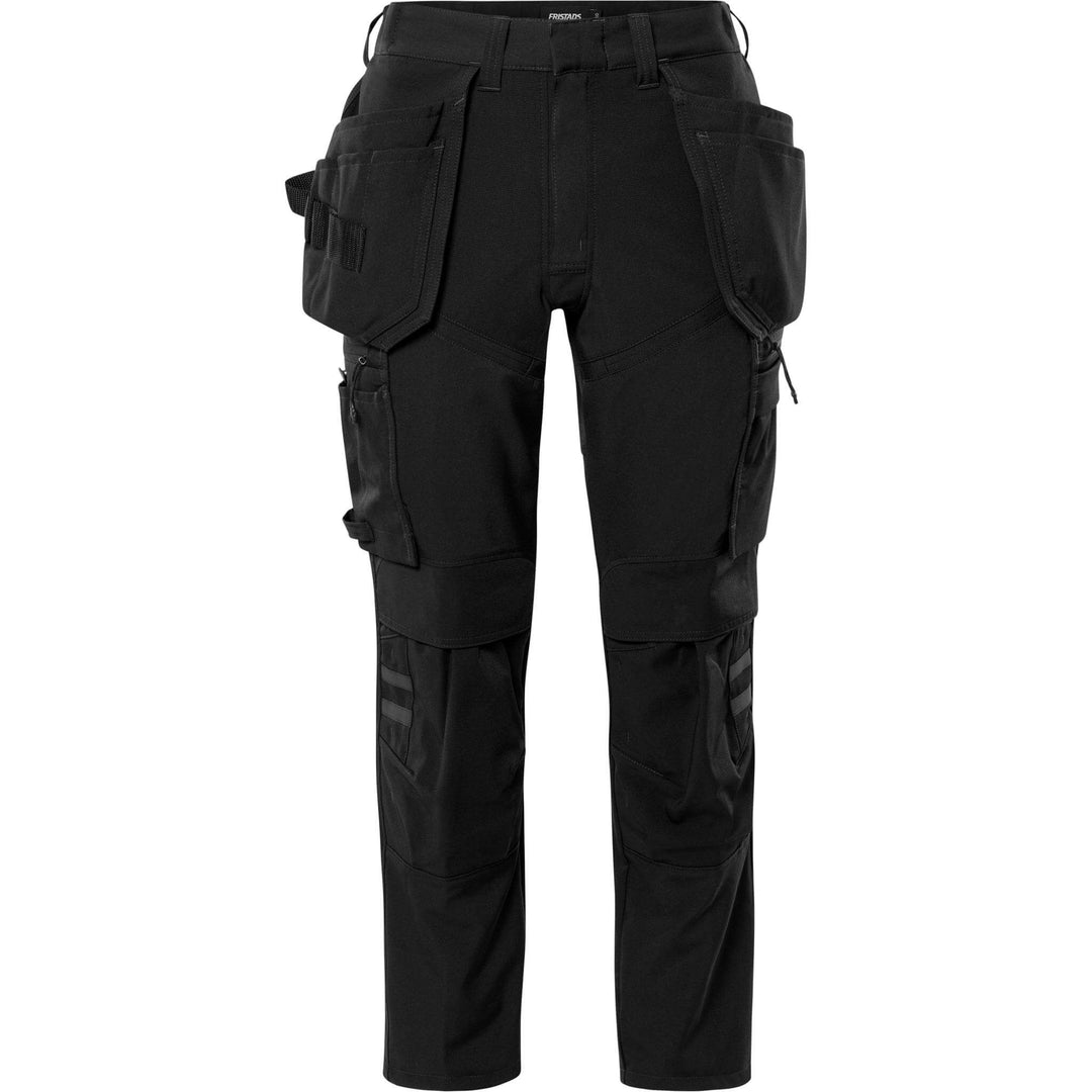 Fristads Womens Craftsman Lightweight Durable 4-Way-Stretch Holster Pocket Trousers - 2599 LWS Black Front1#colour_black