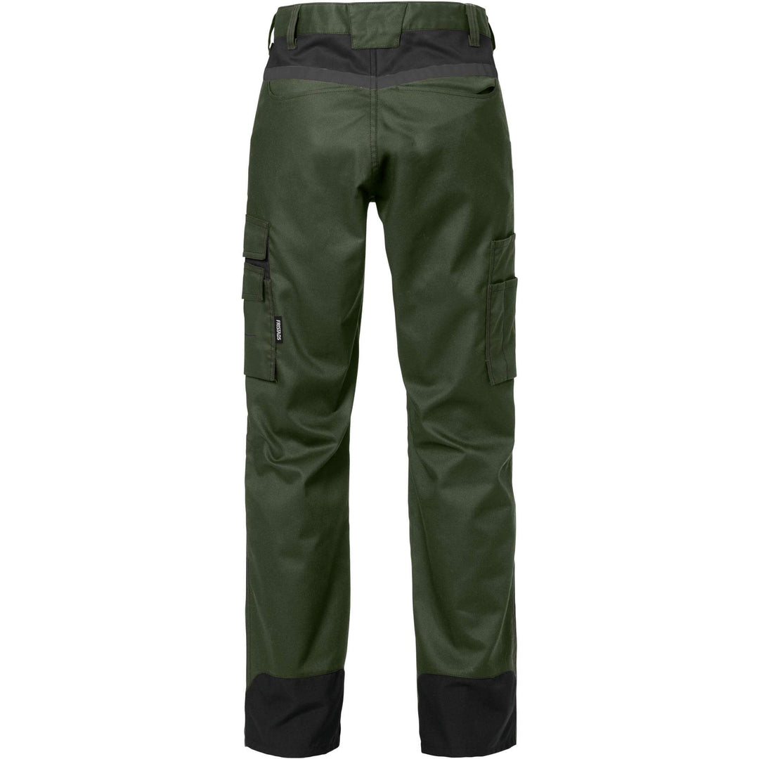 Fristads Womens Durable Mechanical Stretch Trousers - 2554 STFP Army Green/Black Back1#colour_army-green-black