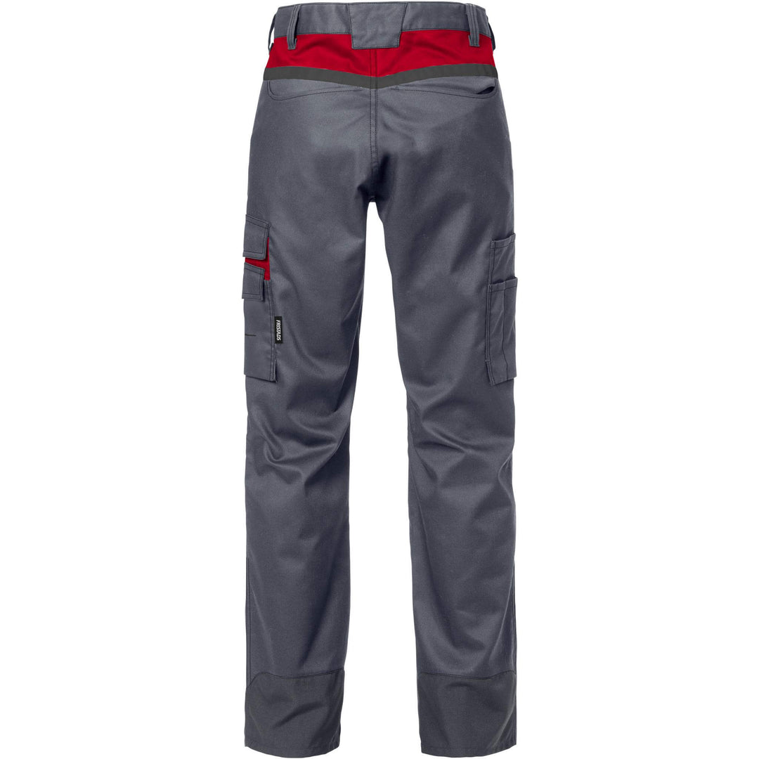 Fristads Womens Durable Mechanical Stretch Trousers - 2554 STFP Grey/Red Back1#colour_grey-red
