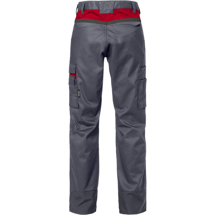 Fristads Womens Durable Mechanical Stretch Trousers - 2554 STFP Grey/Red Back1#colour_grey-red