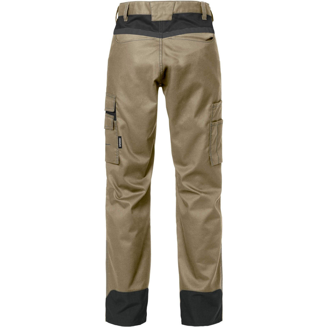 Fristads Womens Durable Mechanical Stretch Trousers - 2554 STFP Khaki/Black Back1#colour_khaki-black