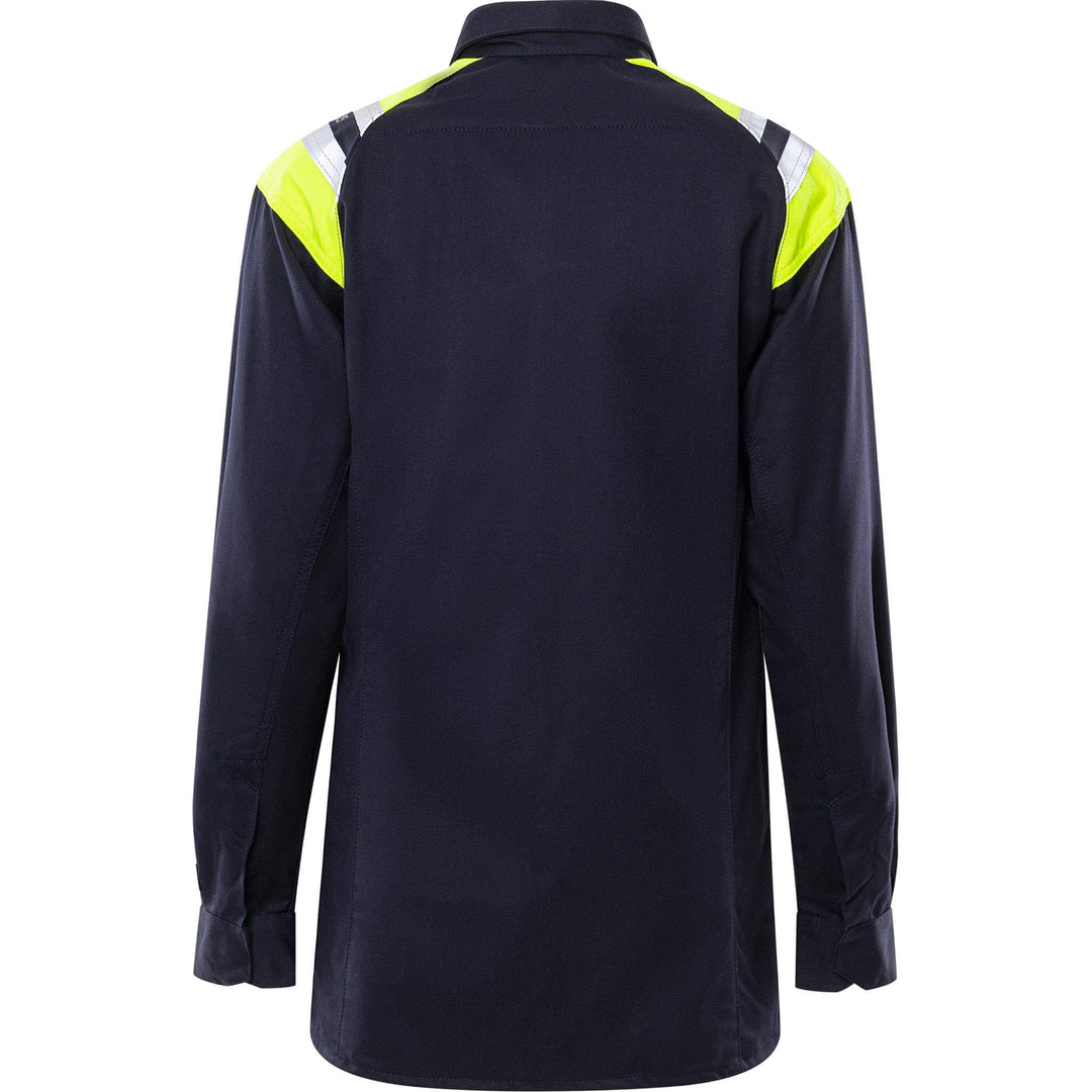 Fristads Womens Flamestat Arc and Multi-Protective Flame Retardant Shirt - 7099 ATS Navy Back1#colour_navy