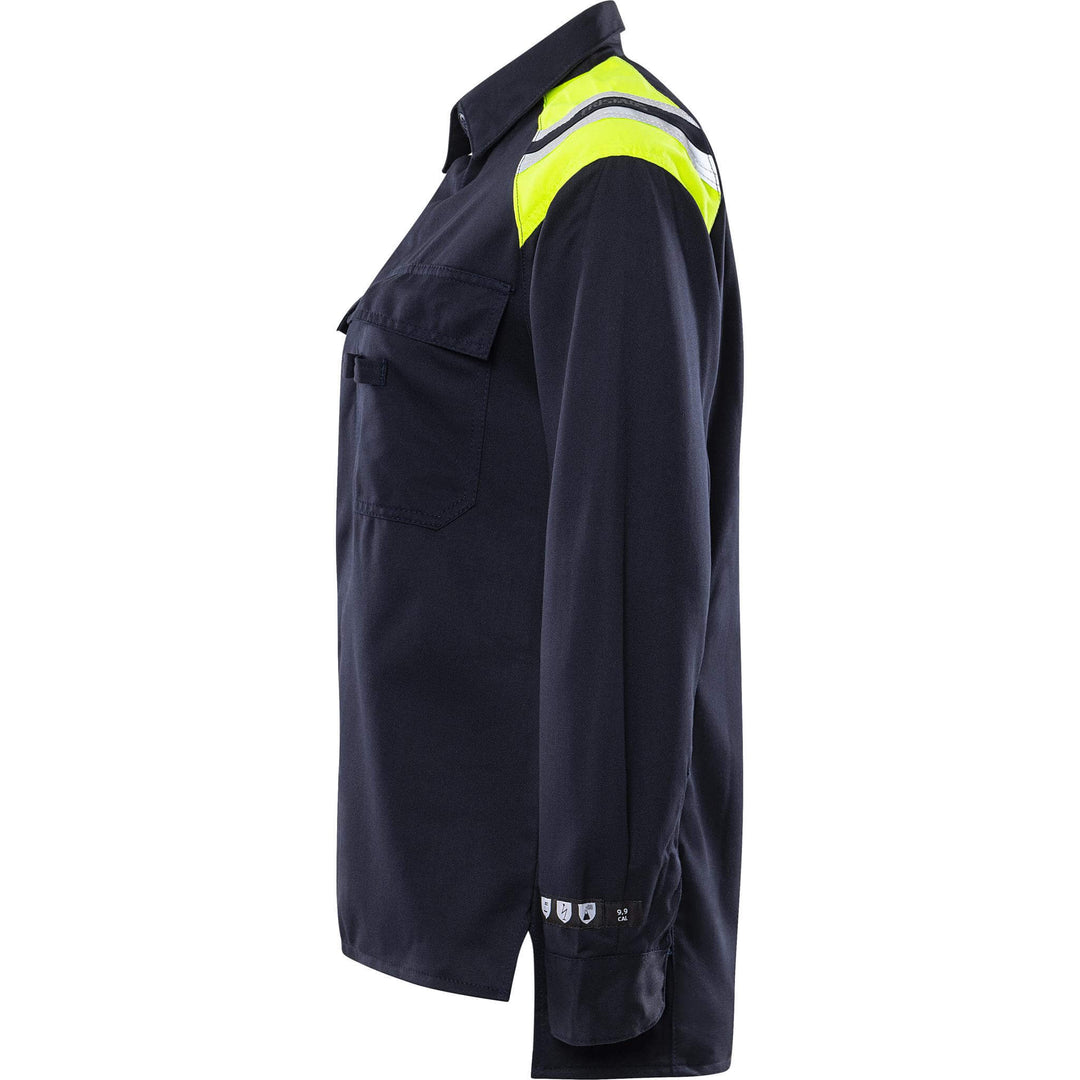 Fristads Womens Flamestat Arc and Multi-Protective Flame Retardant Shirt - 7099 ATS Navy Back2#colour_navy