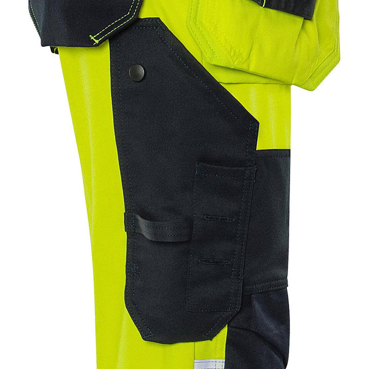 Fristads Womens Flamestat Hi-Vis Arc and Multi-Protective Flame Retardant Craftsman Stretch Trousers Class 2 - 2164 ATHF Hi-Vis Yellow/Navy Detail2#colour_hi-vis-yellow-navy