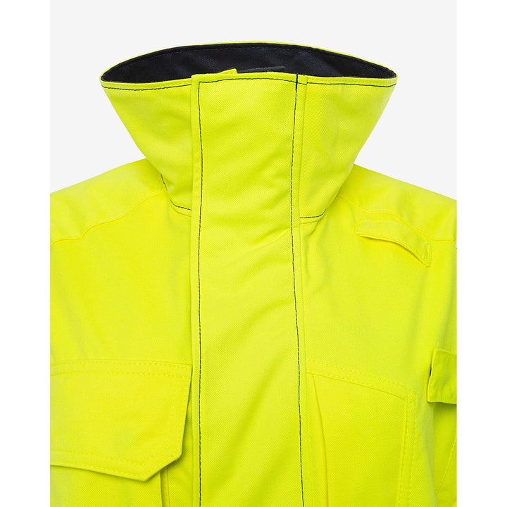 Fristads Womens Flamestat Hi-Vis Arc and Multi-Protective Flame Retardant Jacket Class 3 - 4275 ATHS Hi-Vis Yellow/Navy Detail1#colour_hi-vis-yellow-navy