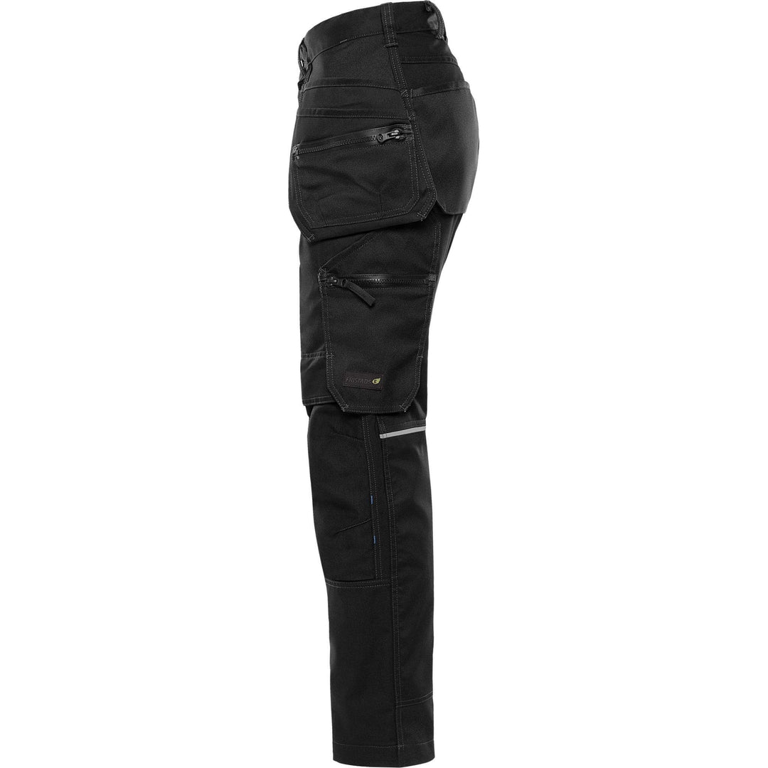 Fristads Womens Green Craftsman 4-Way-Stretch Holster Pocket Trousers - 2901 GWM Black Back2#colour_black