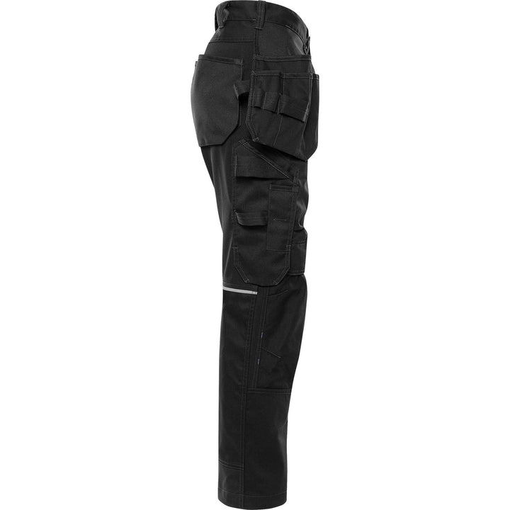 Fristads Womens Green Craftsman 4-Way-Stretch Holster Pocket Trousers - 2901 GWM Black Back3#colour_black