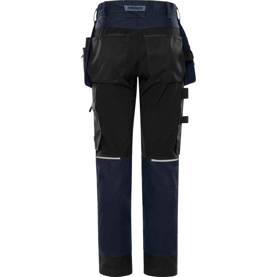 Fristads Womens Green Craftsman 4-Way-Stretch Holster Pocket Trousers - 2901 GWM Dark Navy Back1#colour_dark-navy