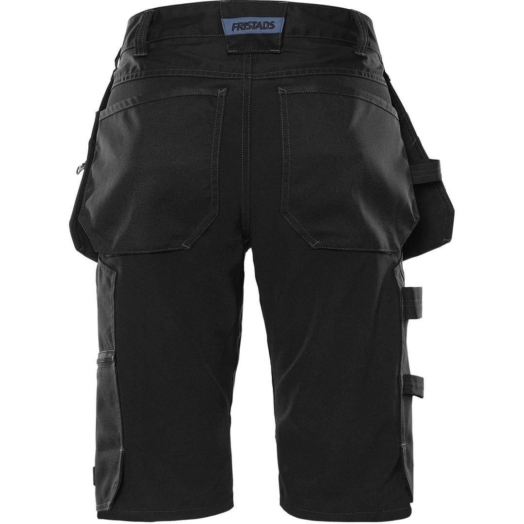 Fristads Womens Green Craftsman 4-Way-Stretch Panel Holster Pocket Shorts - 2904 GWM Black Back1#colour_black
