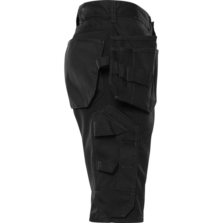 Fristads Womens Green Craftsman 4-Way-Stretch Panel Holster Pocket Shorts - 2904 GWM Black Back3#colour_black