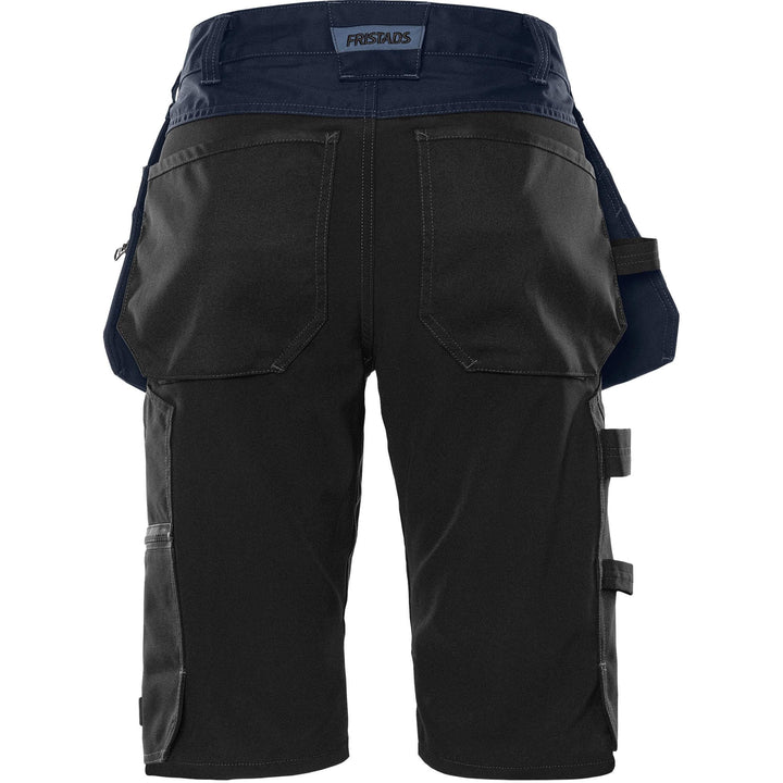 Fristads Womens Green Craftsman 4-Way-Stretch Panel Holster Pocket Shorts - 2904 GWM Dark Navy Back1#colour_dark-navy