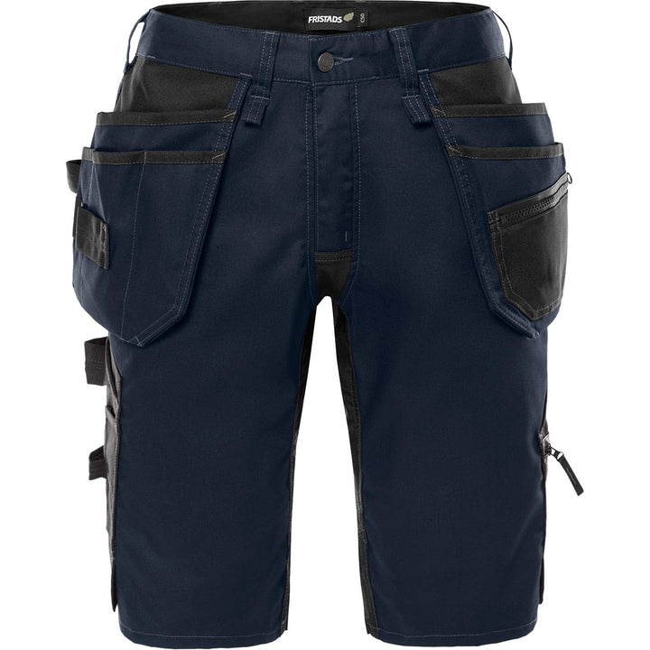 Fristads Womens Green Craftsman 4-Way-Stretch Panel Holster Pocket Shorts - 2904 GWM Dark Navy Front1#colour_dark-navy