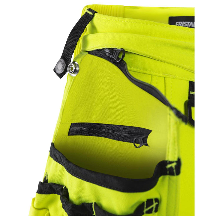 Fristads Womens Hi-Vis Craftsman 4-Way-Stretch Holster Pocket Shorts Class 1 - 2667 GSTP Hi-Vis Yellow Detail1#colour_hi-vis-yellow