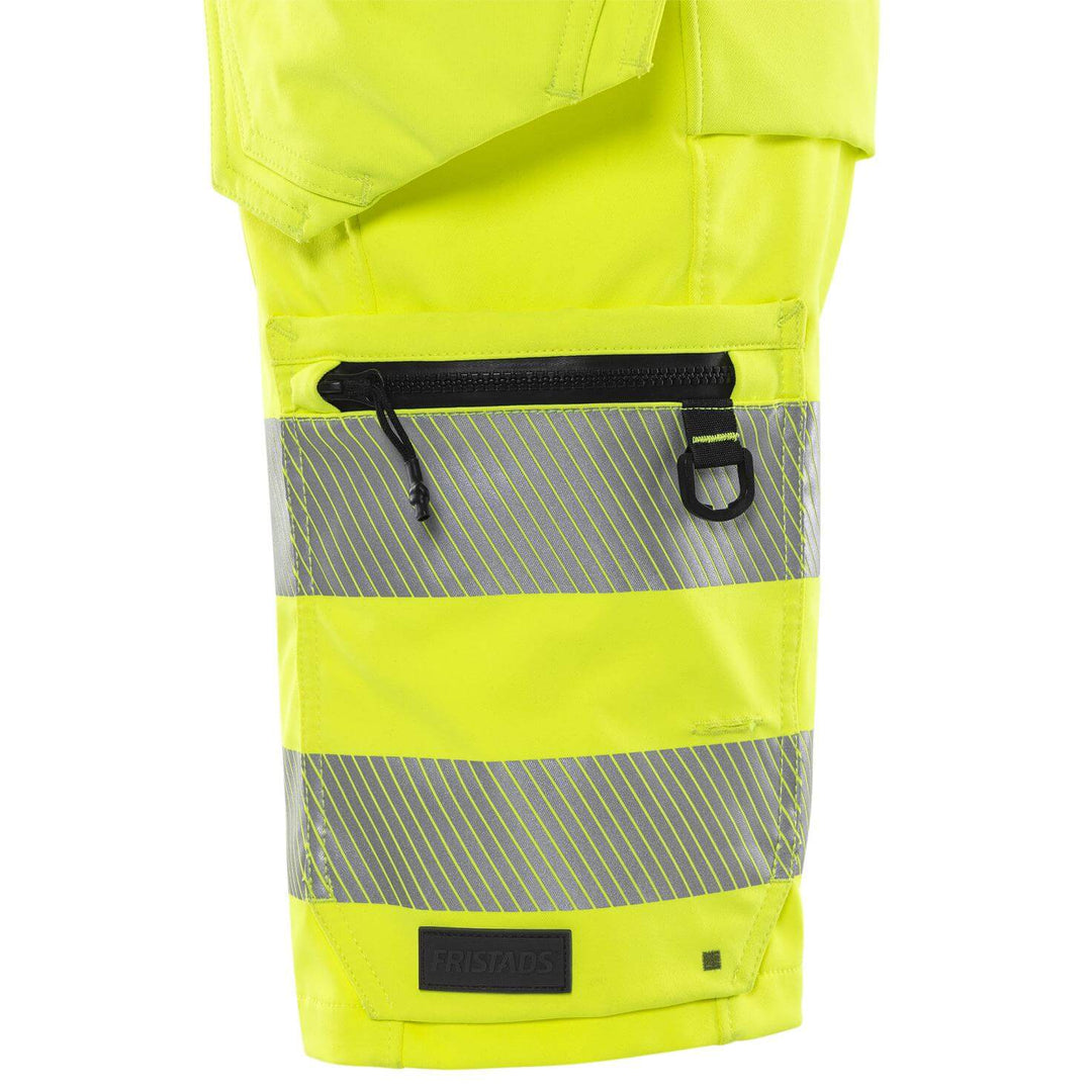 Fristads Womens Hi-Vis Craftsman 4-Way-Stretch Holster Pocket Shorts Class 1 - 2667 GSTP Hi-Vis Yellow Detail3#colour_hi-vis-yellow