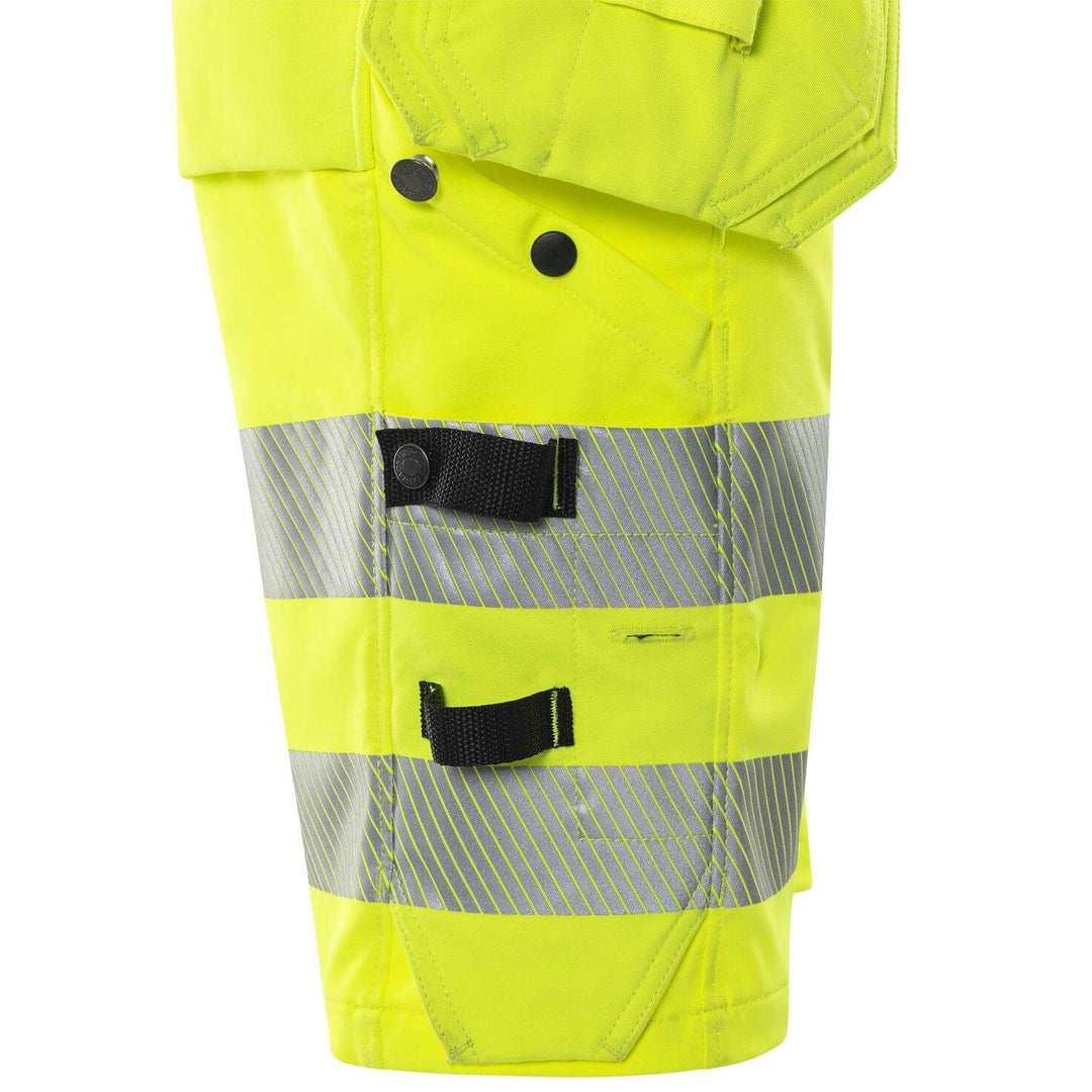 Fristads Womens Hi-Vis Craftsman 4-Way-Stretch Holster Pocket Shorts Class 1 - 2667 GSTP Hi-Vis Yellow Detail4#colour_hi-vis-yellow