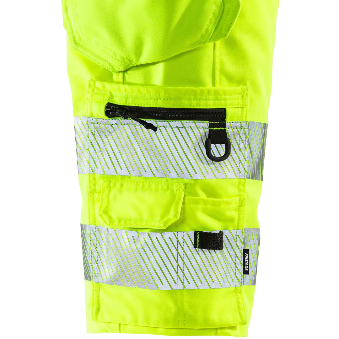 Fristads Womens Hi-Vis Craftsman Cordura Holster Pocket 4-Way-Stretch Panel Shorts Class 1 - 2529 PLU Hi-Vis Yellow Detail1#colour_hi-vis-yellow