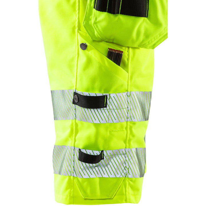 Fristads Womens Hi-Vis Craftsman Cordura Holster Pocket 4-Way-Stretch Panel Shorts Class 1 - 2529 PLU Hi-Vis Yellow Detail2#colour_hi-vis-yellow