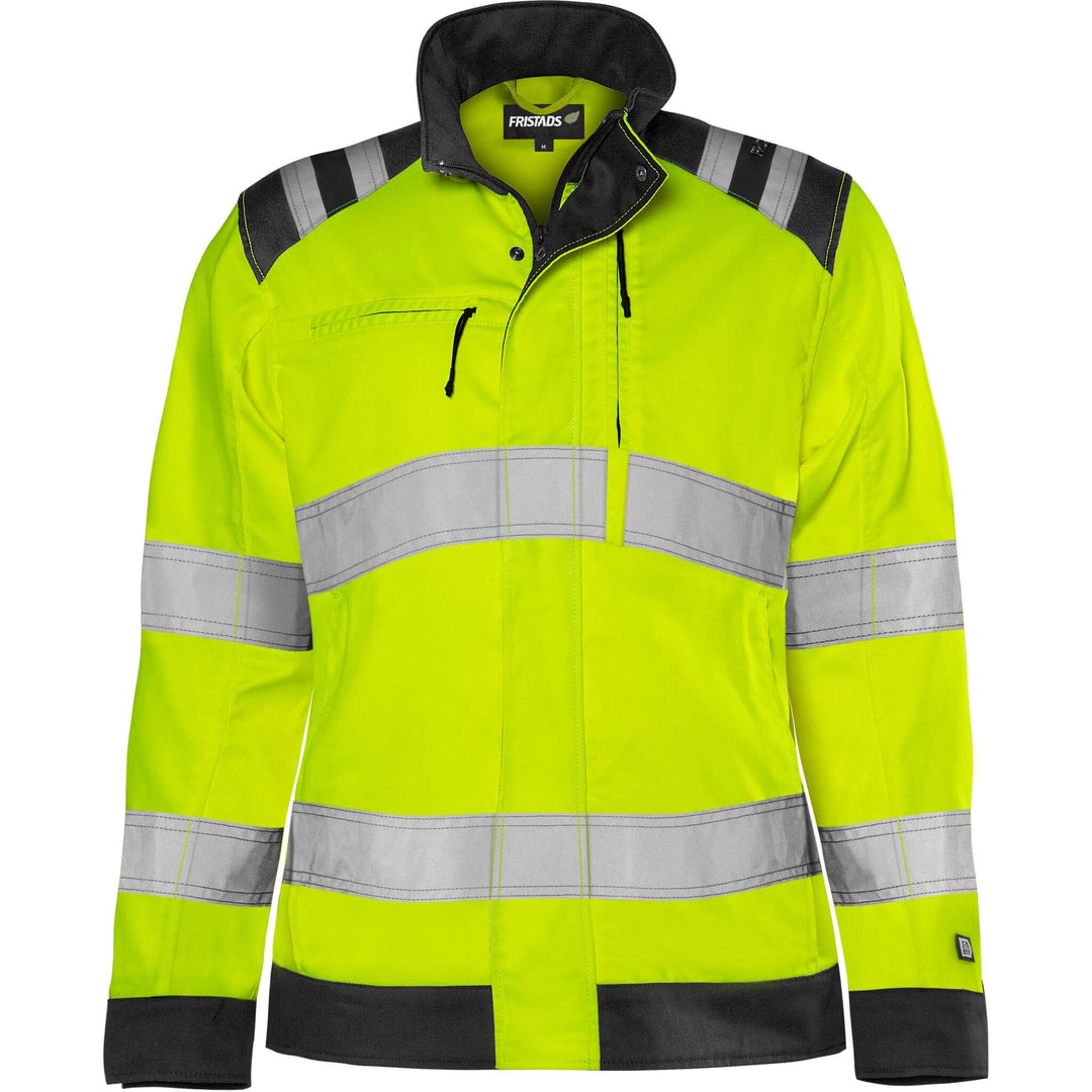 Fristads Womens Hi-Vis Green Durable Lightweight Jacket Class 3 - 4068 GPLU Hi-Vis Yellow/Black Front1#colour_hi-vis-yellow-black