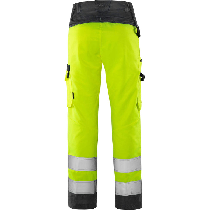 Fristads Womens Hi-Vis Lightweight Green Trousers Class 2 - 2642 GPLU Hi-Vis Yellow/Black Back1#colour_hi-vis-yellow-black