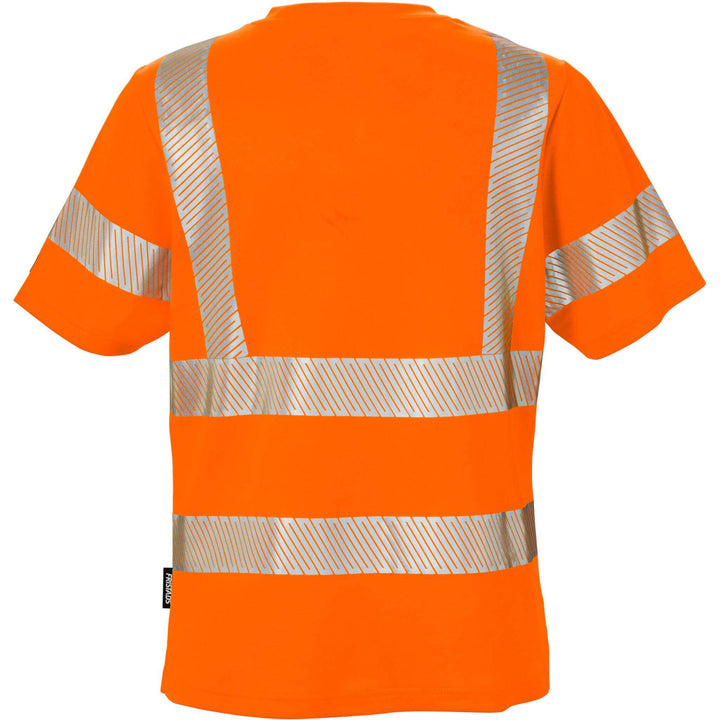 Fristads Womens Hi-Vis Moisture-Wicking UV-Protective T-Shirt Class 2 - 7458 THV Hi-Vis Orange Back1#colour_hi-vis-orange