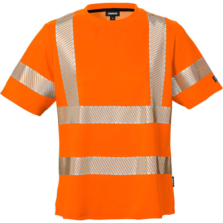Fristads Womens Hi-Vis Moisture-Wicking UV-Protective T-Shirt Class 2 - 7458 THV Hi-Vis Orange Front1#colour_hi-vis-orange