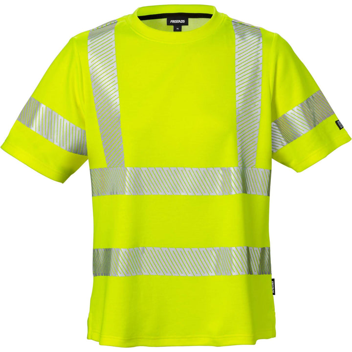 Fristads Womens Hi-Vis Moisture-Wicking UV-Protective T-Shirt Class 2 - 7458 THV Hi-Vis Yellow Front1#colour_hi-vis-yellow